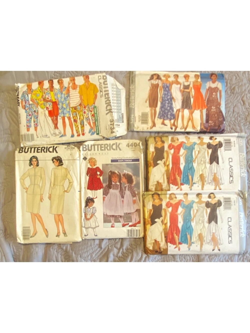 Butterick Vintage Uncut Patterns Lot of 6 Assorted Styles and Sizes